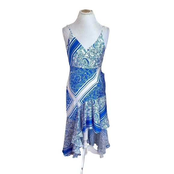 Never Fully Dressed Dresses & Skirts - Never Fully Dressed Blue Santorini Senorita Slip Midi Dress Size 8 Ruffle Floral